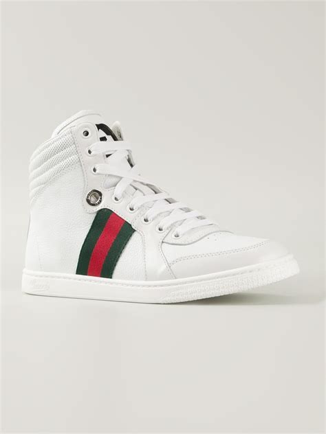 how to wear white gucci sneakers|white high top Gucci sneakers.